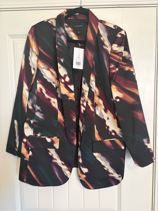 The Limited Jackets & Blazers - The Limited Women's Burgundy Multi-Print Blazer